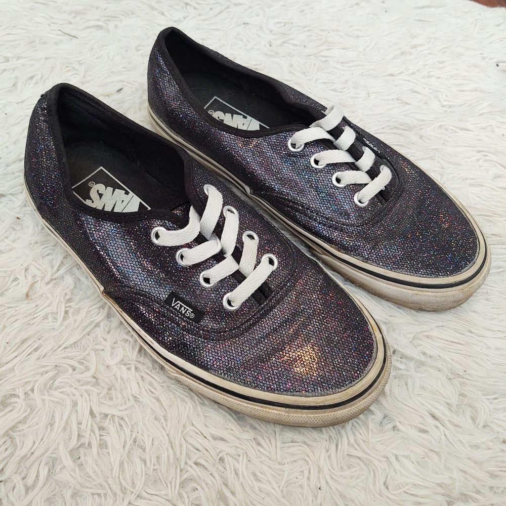 Vans Authentic Black Rainbow Glitter Sneakers - image 1